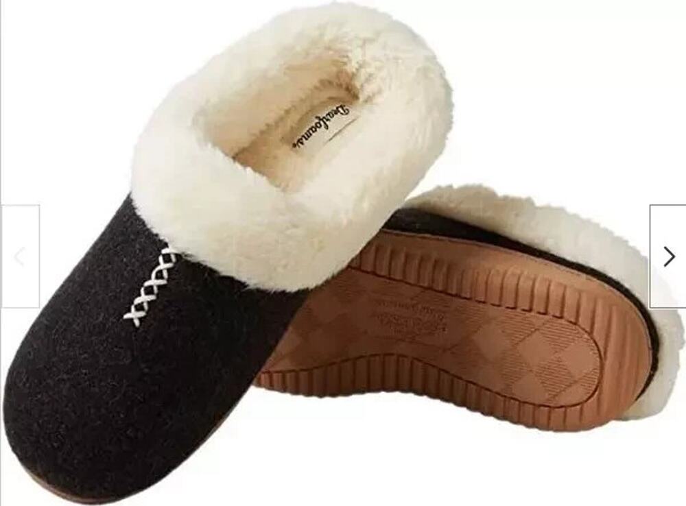 NWB Dearfoams Woman's Indoor/Outdoor Memory Foam Clog Slippers Black M7-8